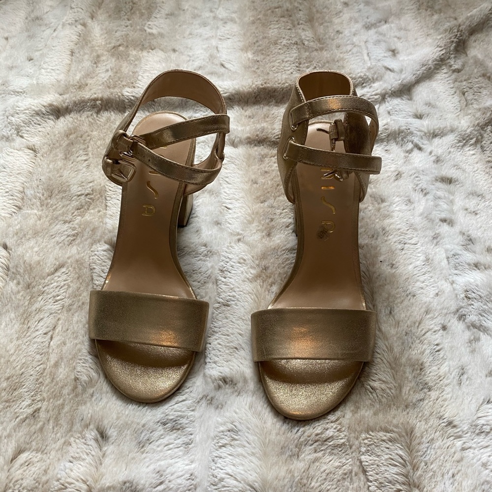 Gold Block Heels